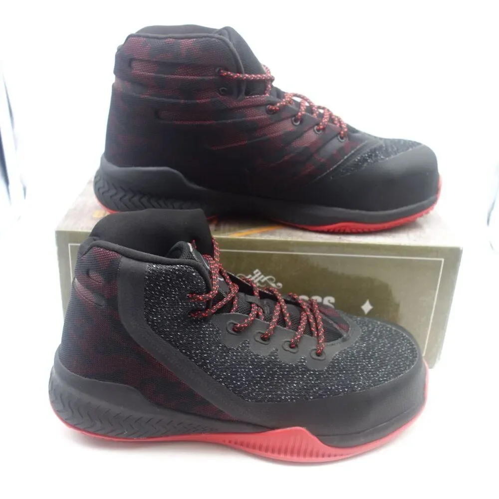 NEW Hoss Boots Rim Fly Black Red High Top Composite Toe Slip Resistant Men's 8.5